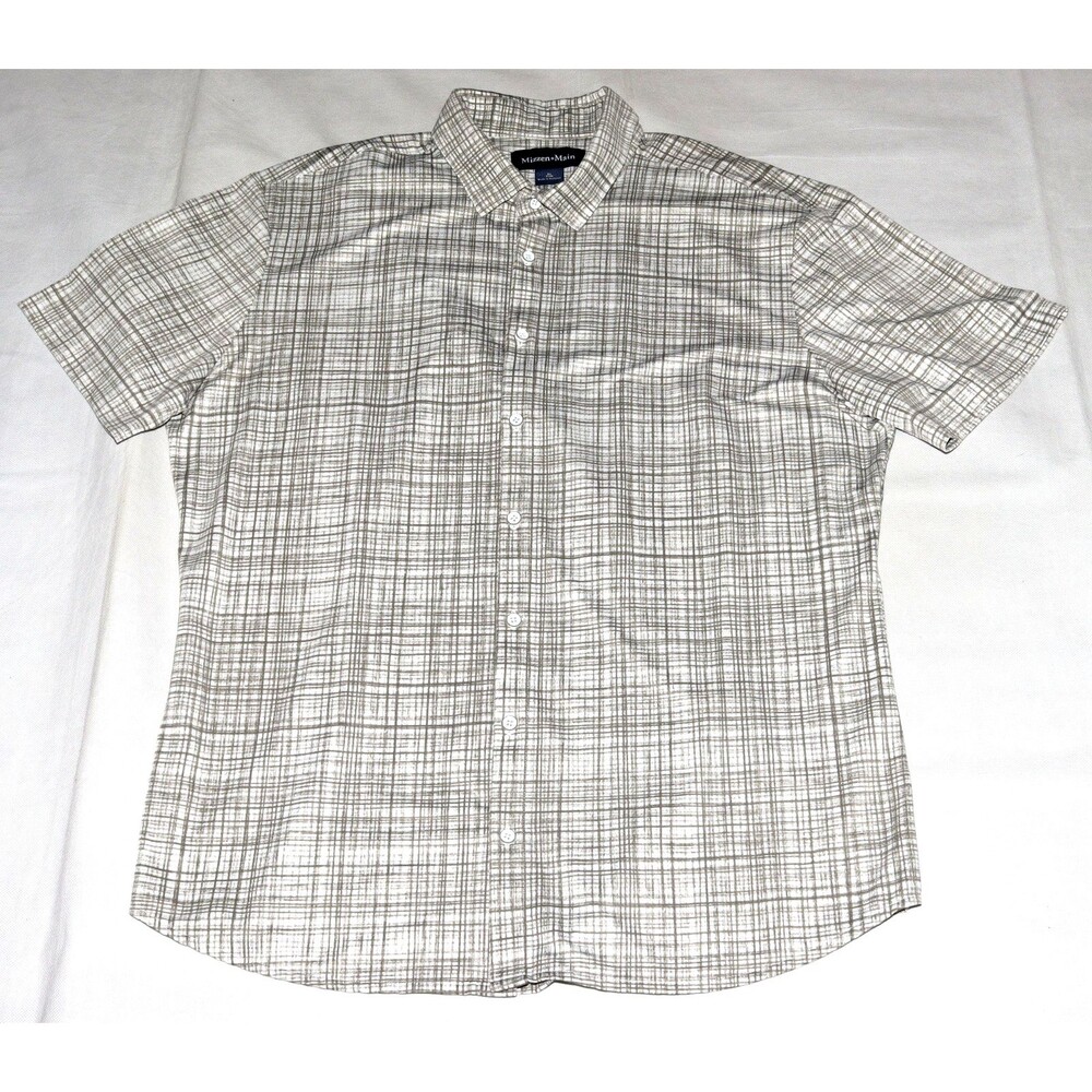 Mizzen + Main Trim Men's Performance Short Sleeve Button Shirt Size XL